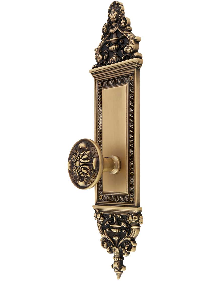 Apollo Interior Door Set With Maltesia Knobs In Antique Brass